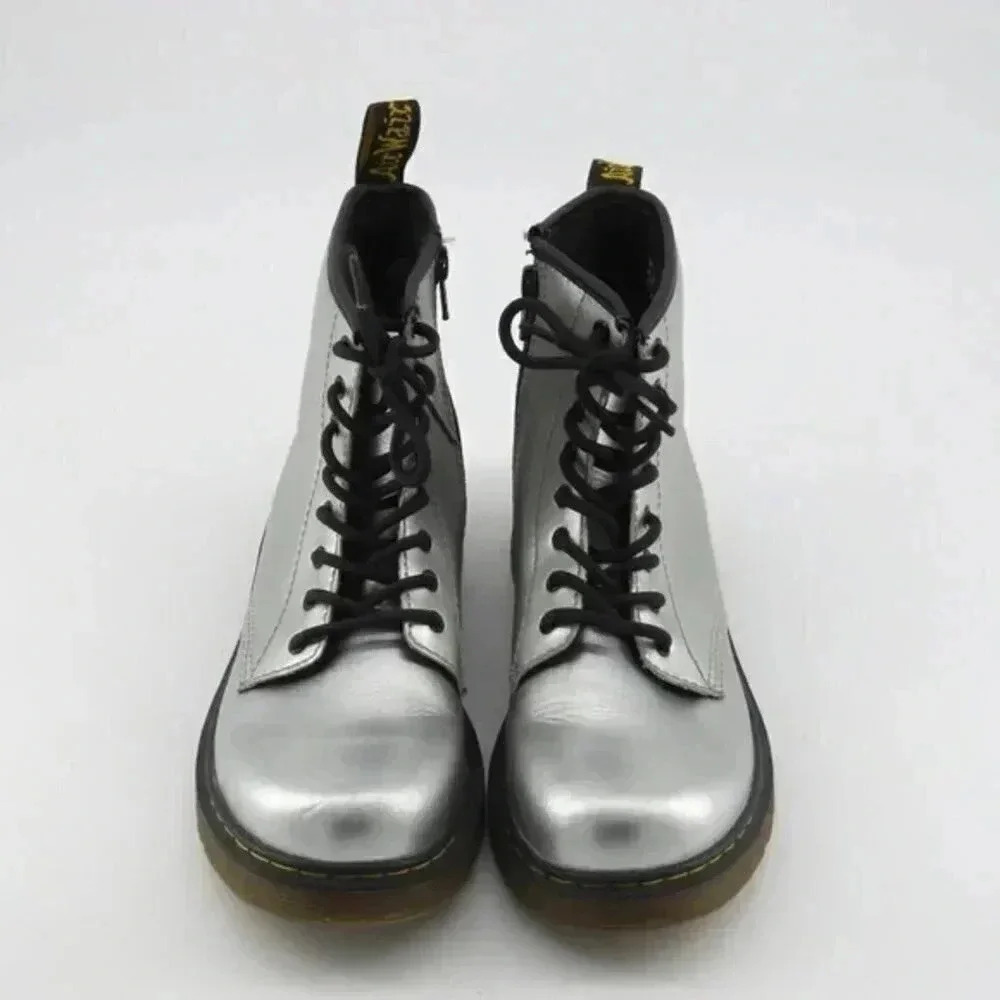 Doc Martens Delaney Metallic Combat Boot Size 5 Like New